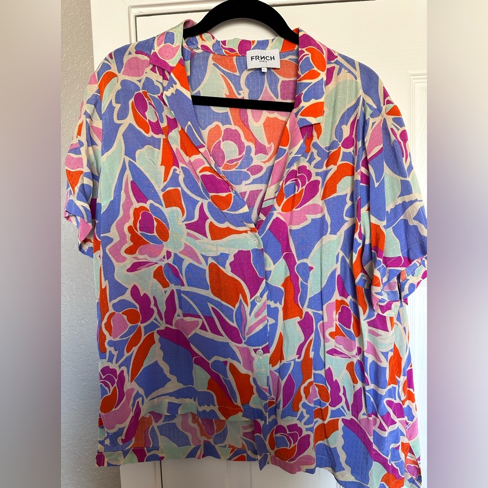 FRNCH button up short sleeve shirt